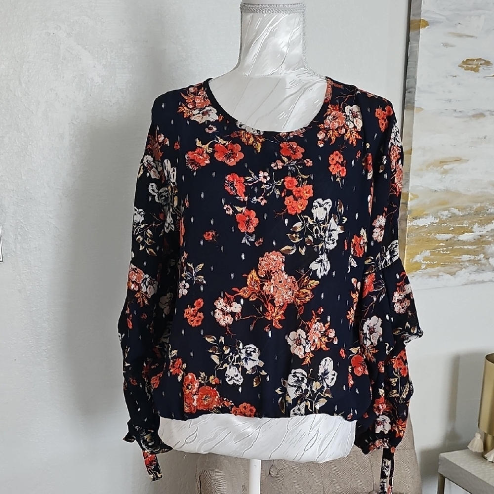Floral Navy Blouse
